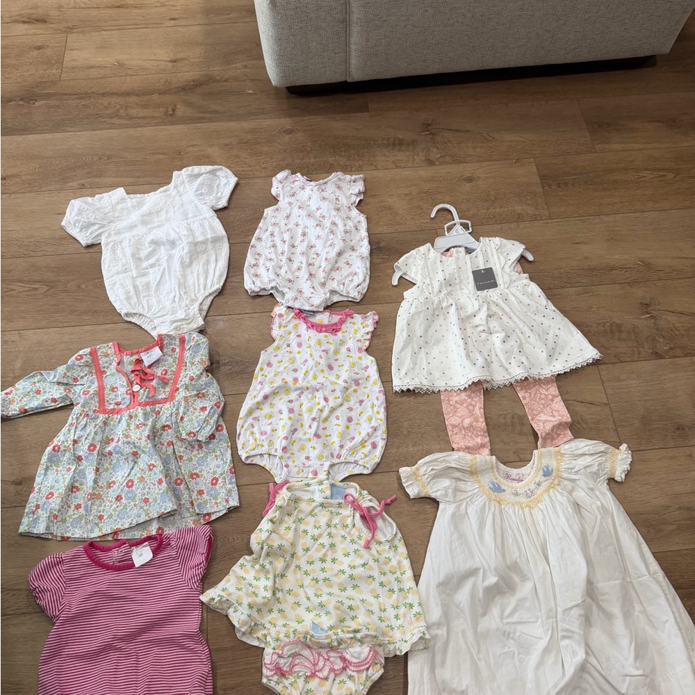 Baby Girls Mixed Dress & Romper Lot - Whites, Pinks, Floral